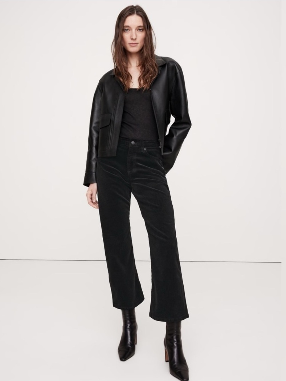 NWT! BANANA REPUBLIC ULTRA HIGH-RISE WIDE-LEG CROP CORDUROY PANT 515051 📀3️⃣